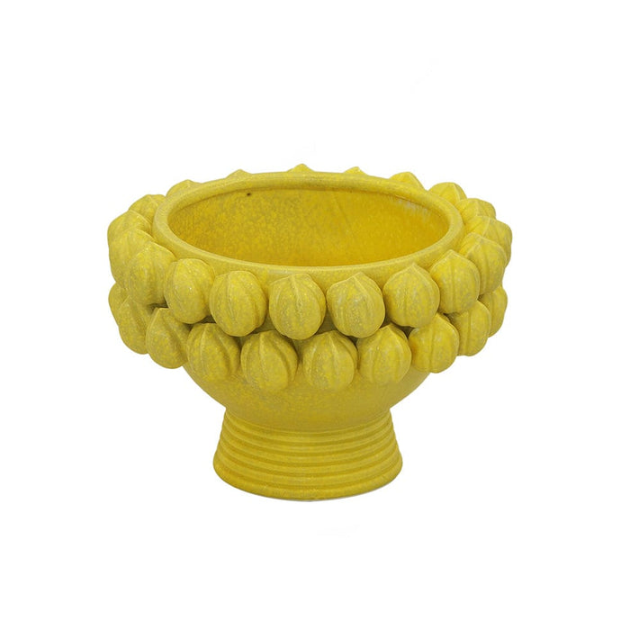 elevenpast Decor Light Yellow Ceramic Lemon Pedestal Bowl Light Yellow | Bright Yellow CERAMICLEMONPEDESTALBOWLLIGHTYELLOW