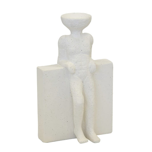 elevenpast Decor White Ceramic Standing Statue | Grey or White CERAMICSTANDINGSTATUEWHITE