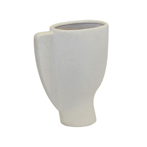 elevenpast Ceramic Swazi Handle Vase - White CERAMICSWAZIHANDLEVASE