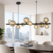 elevenpast pendant light Modern Bubble Glass Linear Chandelier – 10 Light Horizontal Pendant