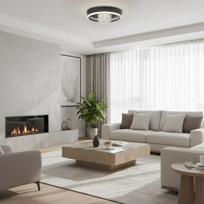 elevenpast Ceiling Light Iris Crystal LED Ceiling Light CF486 BK CCT 6007226090635