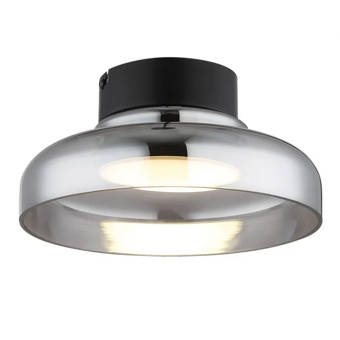 elevenpast pendant light Volta Metal and Glass LED Ceiling Light - Smoke CF617 BLACK 6007226090307