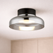 elevenpast pendant light Volta Metal and Glass LED Ceiling Light - Smoke CF617 BLACK 6007226090307