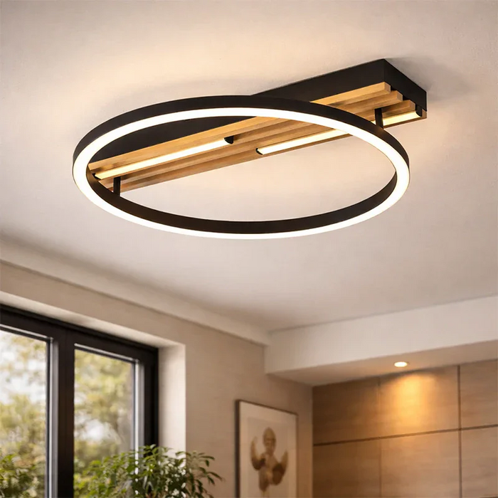 elevenpast pendant light Dasha Metal and Wood LED Halo Ceiling Light CF618 CCT 6007226090338