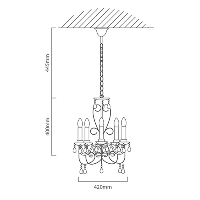 elevenpast Chandelier Cleo 5-Light Chandelier - Chrome CH265CH 6007328389408
