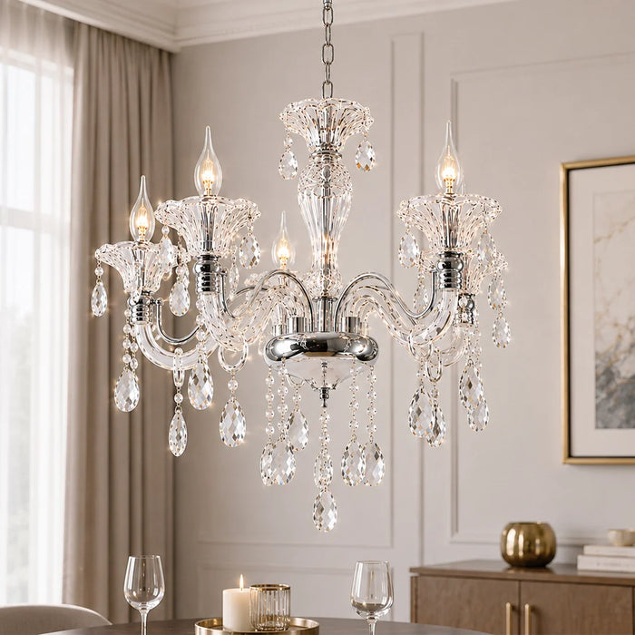 elevenpast Chandelier Polished Chrome 5-Light Crystal Chandelier CH266/5 CRYSTAL 6007226072167