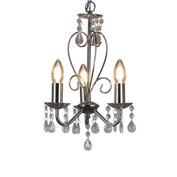 elevenpast Chandeliers Chrome Cleo Metal and Crystal Chandelier Light Black | Chrome | White CH266CH 6007328389439