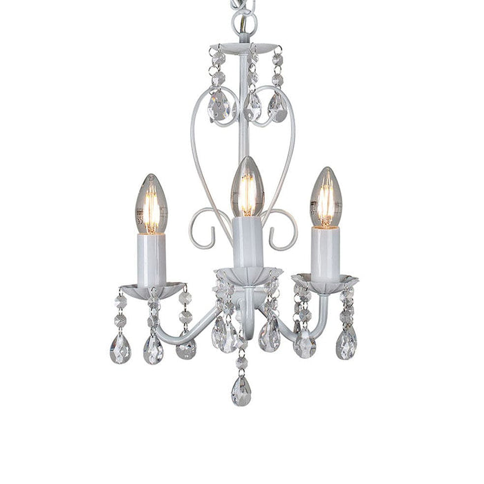 elevenpast Chandeliers White Cleo Metal and Crystal Chandelier Light Black | Chrome | White CH266W 6007328389415