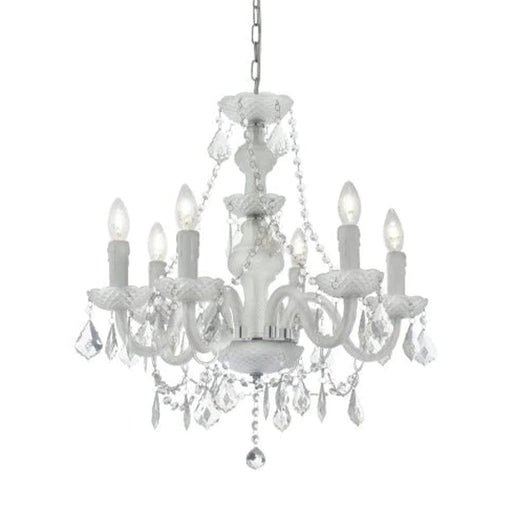 elevenpast Chandelier Norma Acrylic Crystal Chandelier With Frosted Glass CH3056/6 WHITE 6007226032215