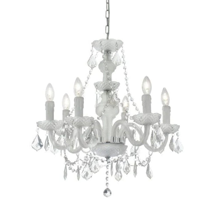 elevenpast Chandelier Norma Acrylic Crystal Chandelier With Frosted Glass CH3056/6 WHITE 6007226032215