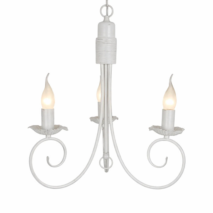 elevenpast Chandelier 3 Light Fossil White Classic Metal Chandelier – 5 Light | 3 Light CH3901/3 FOSSIL WHITE 6007226046816