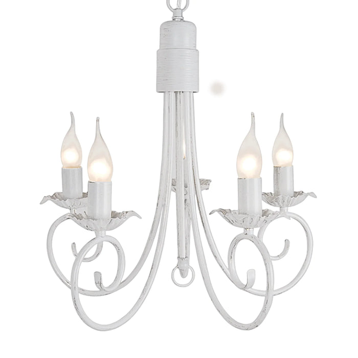 elevenpast Chandelier 5 Light Fossil White Classic Metal Chandelier – 5 Light | 3 Light CH3901/5 FOSSIL WHITE 6007226046823
