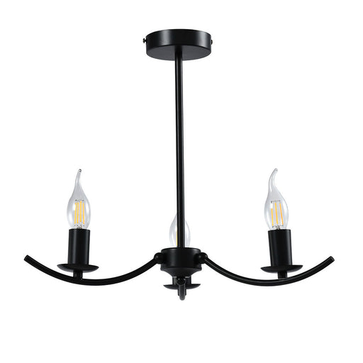 elevenpast Chandelier Black Catalonia Three Light Metal Chandelier | Gold or Black CH395/3 BLACK