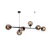 elevenpast pendant light Velluto Glass Linear Pendant Light Cluster - Smoke CH506/6 MATT BK 6007226092363