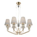 elevenpast Chandelier Aveline Golden Metal and Ceramic Chandelier - Grey Shades CH705 CERAMIC 6007226089202