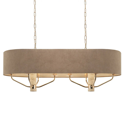 elevenpast Chandelier Luster Gold and Travertine  Chandelier - Beige Shade CH706 BROWN 6007226089219
