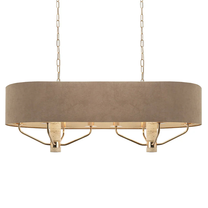 elevenpast Chandelier Luster Gold and Travertine  Chandelier - Beige Shade CH706 BROWN 6007226089219