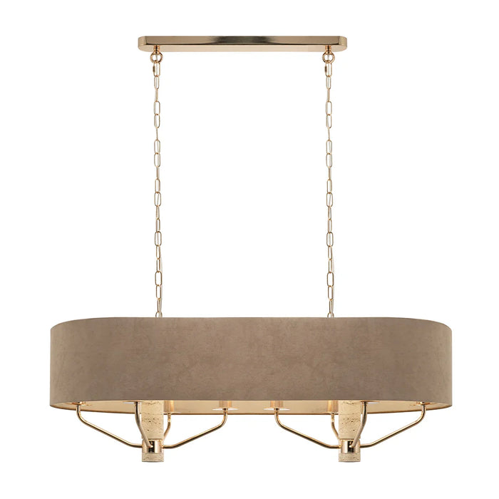elevenpast Chandelier Luster Gold and Travertine  Chandelier - Beige Shade CH706 BROWN 6007226089219
