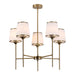 elevenpast Chandelier Astoria Brass Metal and White Glass Chandelier CH707/5 BRASS 6007226089851