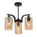 elevenpast Chandelier 3 Light Foundry Metal and Glass Chandelier - 5 Light | 3 Light CH708/3 BLACK 6007226089875