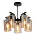 elevenpast Chandelier 5 Light Foundry Metal and Glass Chandelier - 5 Light | 3 Light CH709/5 BLACK 6007226089882