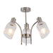 elevenpast Chandelier Satin Chrome / 3 Lamp Elara Metal and Fluted Glass Chandelier - Satin Chrome | Gold CH710/3 SATIN 6007226089912