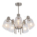 elevenpast Chandelier Satin Chrome / 5 Lamp Elara Metal and Fluted Glass Chandelier - Satin Chrome | Gold CH711/5 SATIN 6007226089929