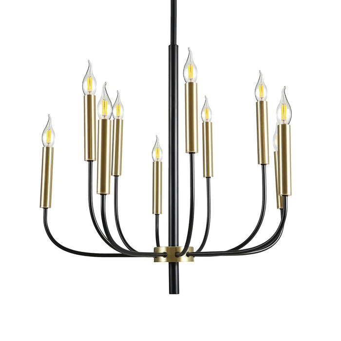 elevenpast Chandelier 10 Light Regency Black and Gold Metal Chandelier - 5 Light | 10 Light CH715/10 GD/BK 6007226090673