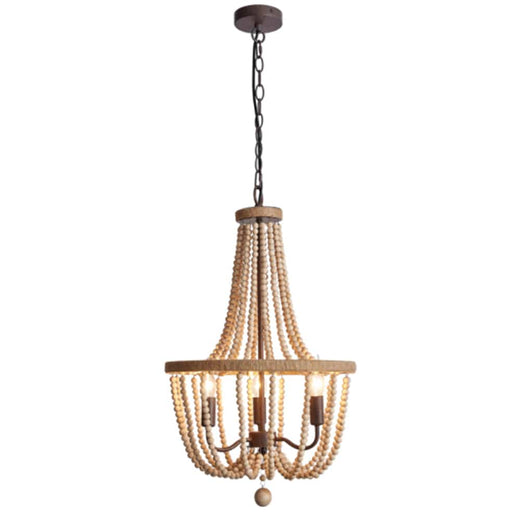 elevenpast Chandeliers Wood Bead Chandelier Light CH894/3 BEAD 6007226076875