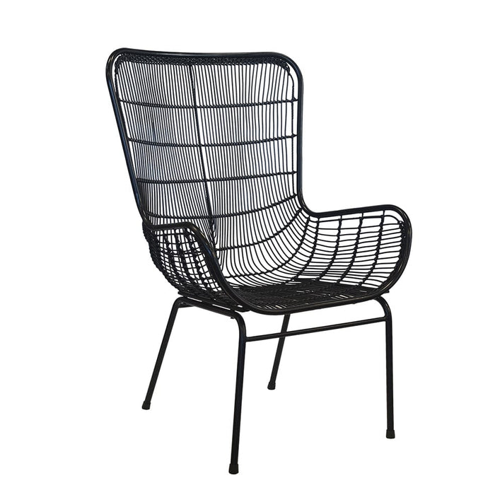 elevenpast Curveled Hand Chair Black - Synthetic Rattan CHAIRCURVELEDHANDBLACKSYNTHETIC