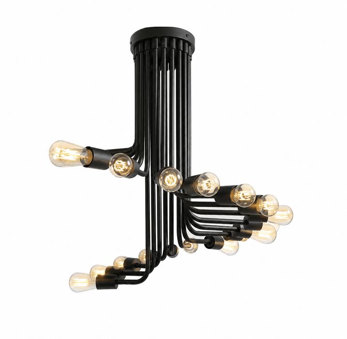 elevenpast Chandelier Black Spiral Chandelier Black Metal 21 Light CHAN15BK