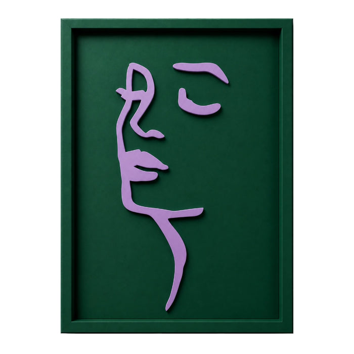 Chloe Wooden Wall Art | Forrest Green and Lilac