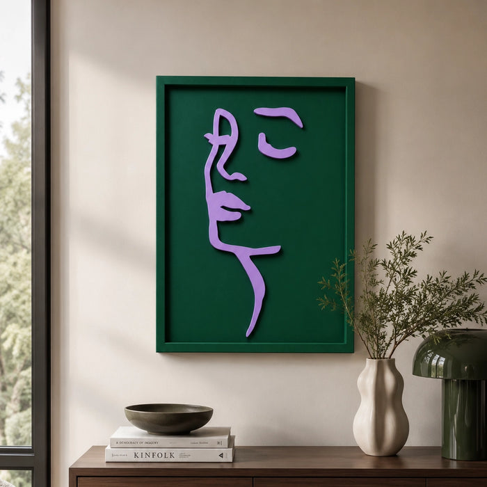 Chloe Wooden Wall Art | Forrest Green and Lilac