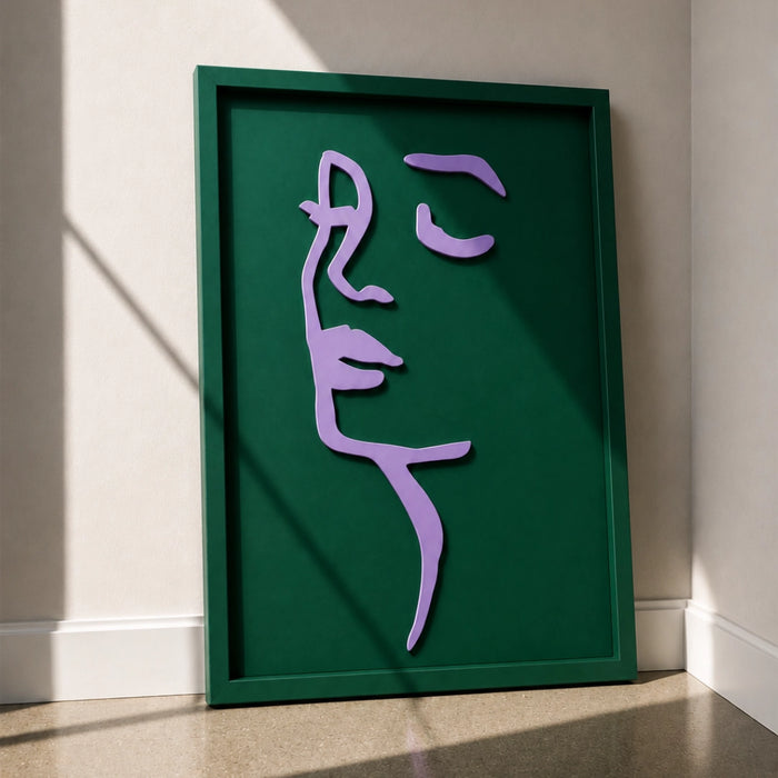 Chloe Wooden Wall Art | Forrest Green and Lilac