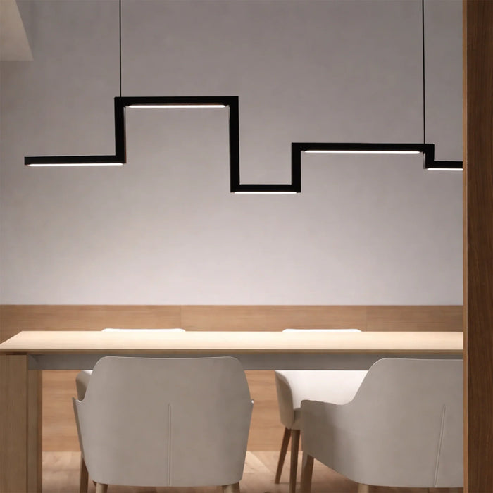 elevenpast Ceiling Light City Line Black Geometric LED Pendant Light Cityline Black