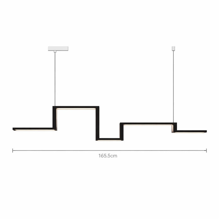 elevenpast Ceiling Light City Line Black Geometric LED Pendant Light Cityline Black