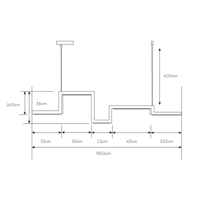 elevenpast Ceiling Light City Line Black Geometric LED Pendant Light Cityline Black