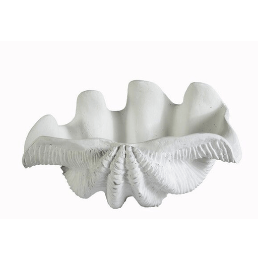 elevenpast Artwork Clam Shell Ornamental Resin Bowl White CLAMWH