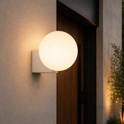 elevenpast Wall Light Comino Outdoor Globe Wall Light in Black | White