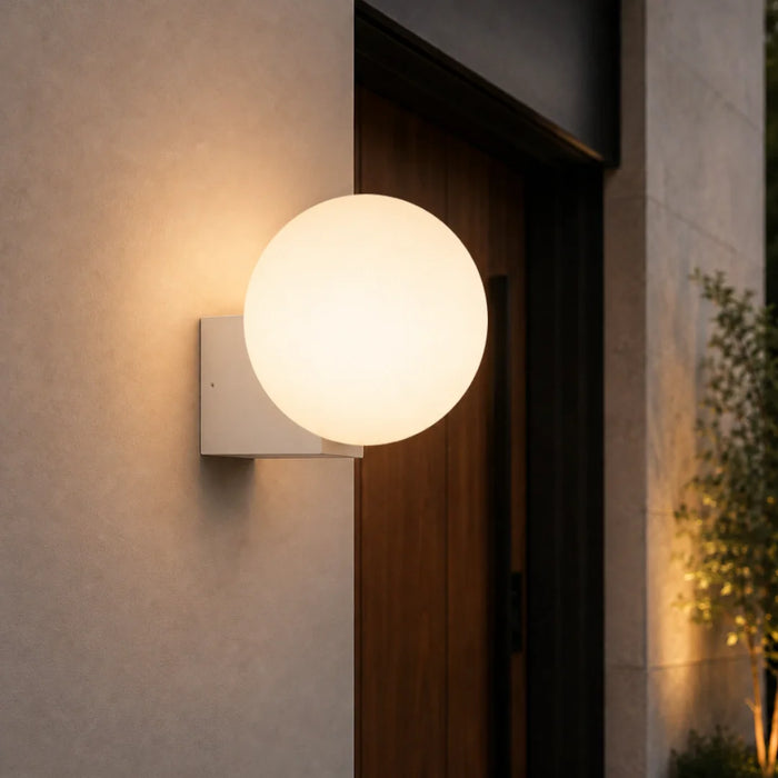 elevenpast Wall Light Comino Outdoor Globe Wall Light in Black | White