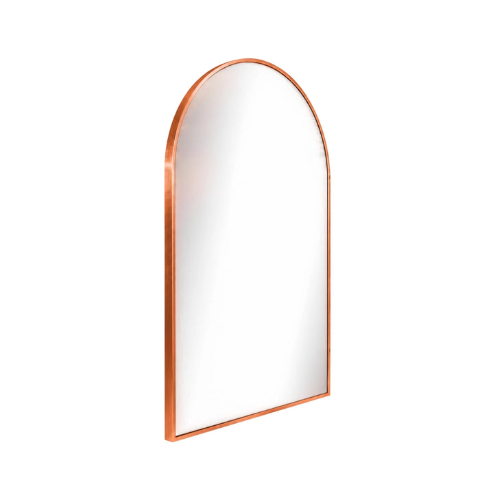 Arched Metal Wall Mirror for Bathroom and Entryway - Copper | Black