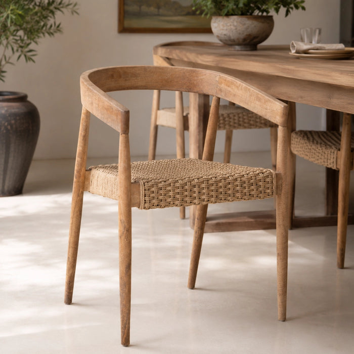 Cradle Mango Wood and Rope Dining Chair