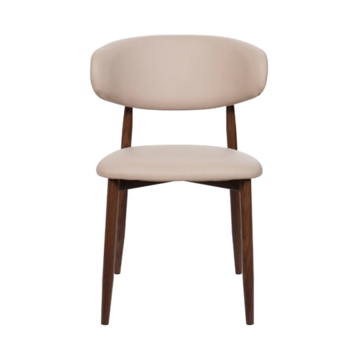 elevenpast Chairs Lucien Dining Chair - Fabric with Metal Wallnut Legs