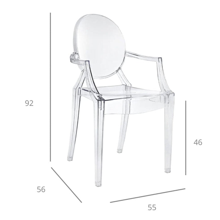 elevenpast Ghost Arm Chair CS449PCCLEAR 633710853774