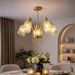 elevenpast Chandelier Elara Metal and Fluted Glass Chandelier - Satin Chrome | Gold
