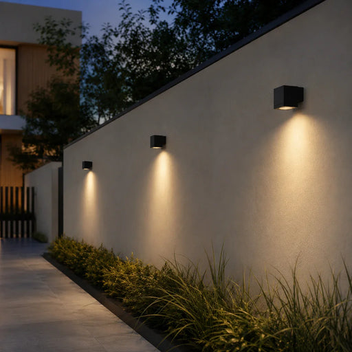 elevenpast Wall Light Modern LED Cube Outdoor Up or Down Wall Light - Various Colours