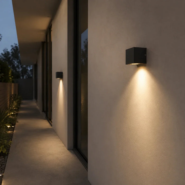 elevenpast Wall Light Modern LED Cube Outdoor Up or Down Wall Light - Various Colours