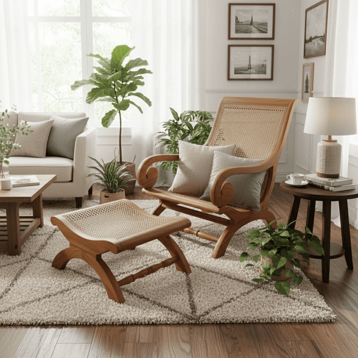 elevenpast occasional chair Layla Rattan Lazy Chair and Ottoman D/3007/RAT