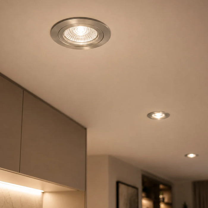 elevenpast down Light Twist Aluminium Downlight in Satin Chrome D108SC 6007328362807