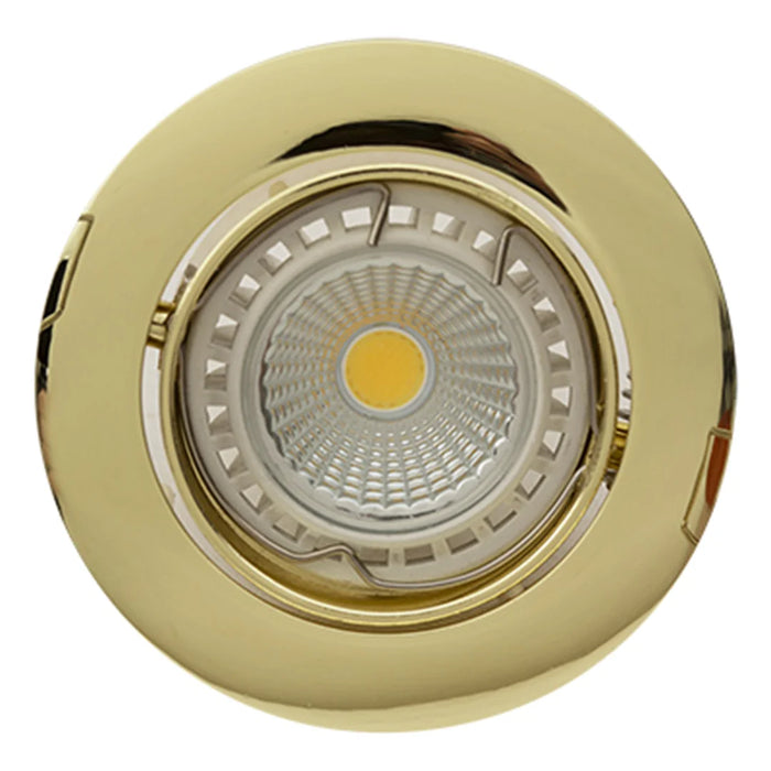 elevenpast down Light Polished Brass Tilt Curved Rim GU10 Recessed Downlight 83mm – Various Colours D62PB 6007328329909